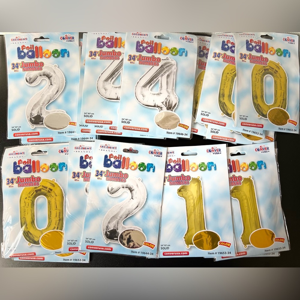 (2 for $6) 34”/87cm Gold Number Balloon (1)